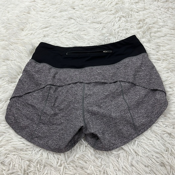 Lululemon Speed Up Short Long *4" Updated Fit Heather Lux Multi Black / Black - Picture 2 of 5